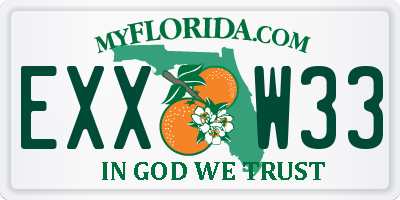 FL license plate EXXW33
