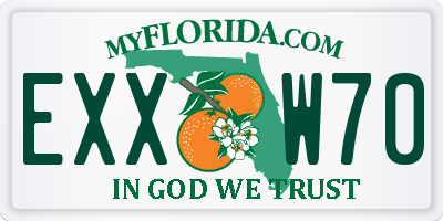 FL license plate EXXW70