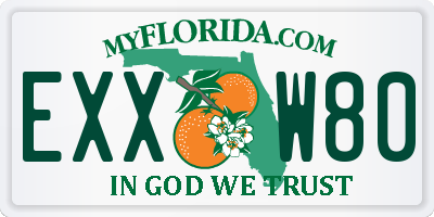 FL license plate EXXW80