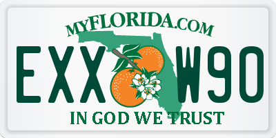 FL license plate EXXW90
