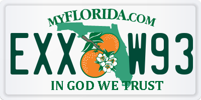 FL license plate EXXW93