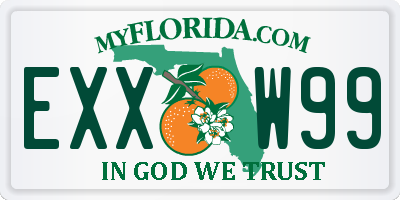 FL license plate EXXW99