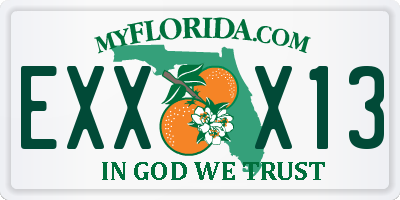 FL license plate EXXX13