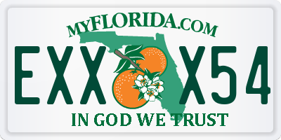 FL license plate EXXX54