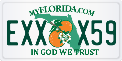 FL license plate EXXX59