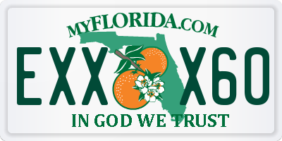 FL license plate EXXX60
