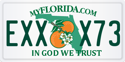 FL license plate EXXX73