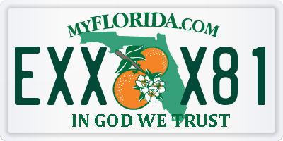 FL license plate EXXX81