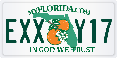 FL license plate EXXY17