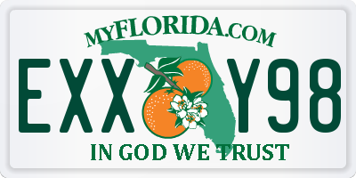 FL license plate EXXY98