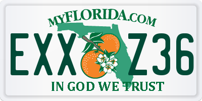 FL license plate EXXZ36