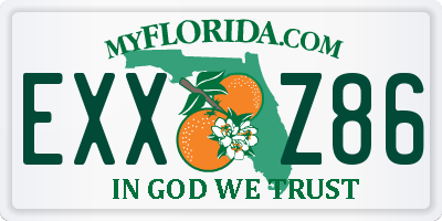 FL license plate EXXZ86