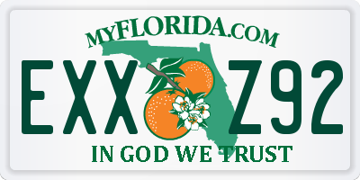 FL license plate EXXZ92