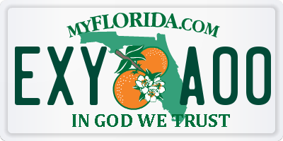 FL license plate EXYA00