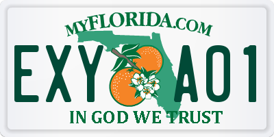 FL license plate EXYA01