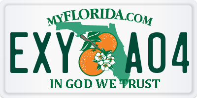 FL license plate EXYA04