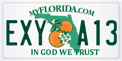 FL license plate EXYA13