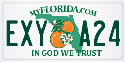 FL license plate EXYA24