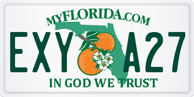 FL license plate EXYA27