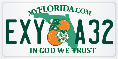 FL license plate EXYA32