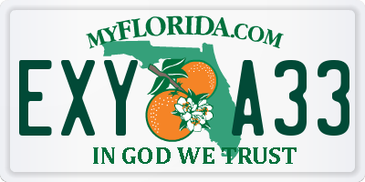 FL license plate EXYA33