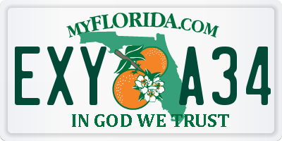 FL license plate EXYA34