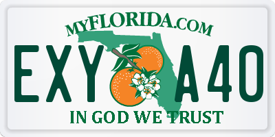FL license plate EXYA40