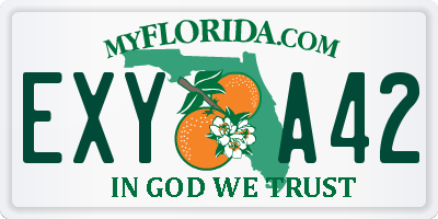 FL license plate EXYA42