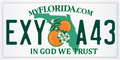 FL license plate EXYA43