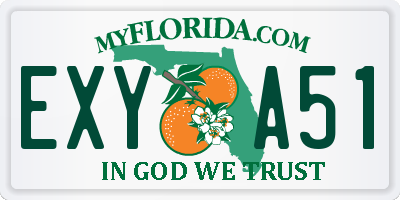 FL license plate EXYA51