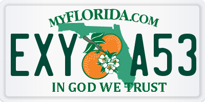 FL license plate EXYA53