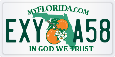 FL license plate EXYA58