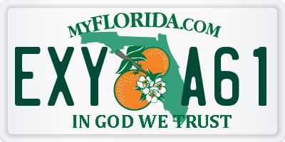 FL license plate EXYA61