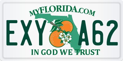 FL license plate EXYA62