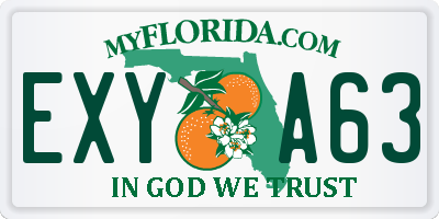 FL license plate EXYA63