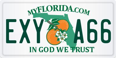 FL license plate EXYA66