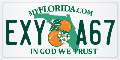 FL license plate EXYA67