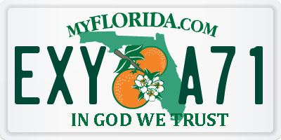 FL license plate EXYA71