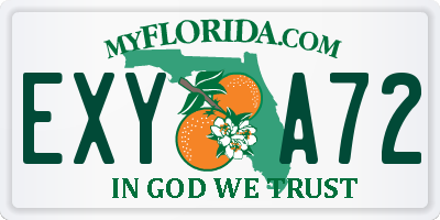 FL license plate EXYA72