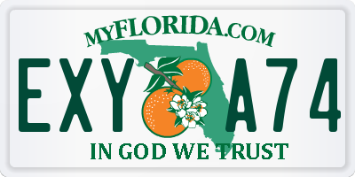 FL license plate EXYA74