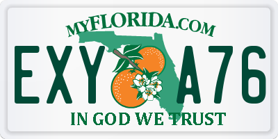 FL license plate EXYA76