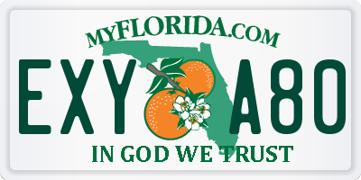 FL license plate EXYA80