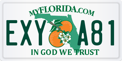FL license plate EXYA81