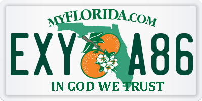 FL license plate EXYA86