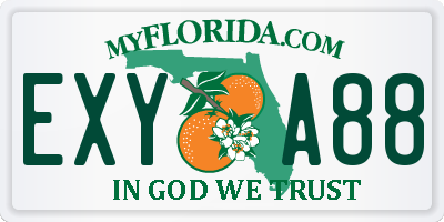FL license plate EXYA88