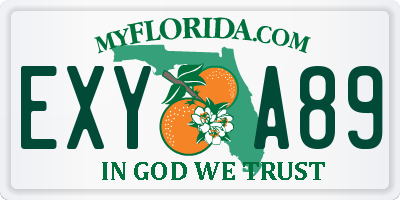 FL license plate EXYA89