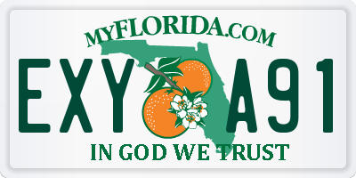FL license plate EXYA91