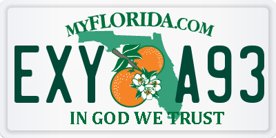 FL license plate EXYA93
