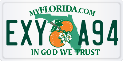FL license plate EXYA94