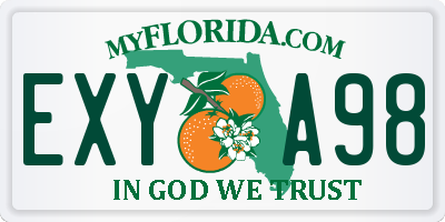 FL license plate EXYA98